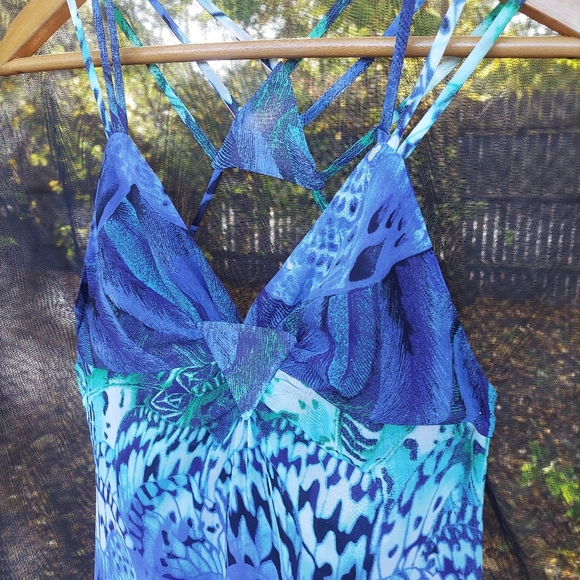 Akira Black Label Multi-colored Animal, Floral Print Long Maxi Dress - Picture 4 of 10